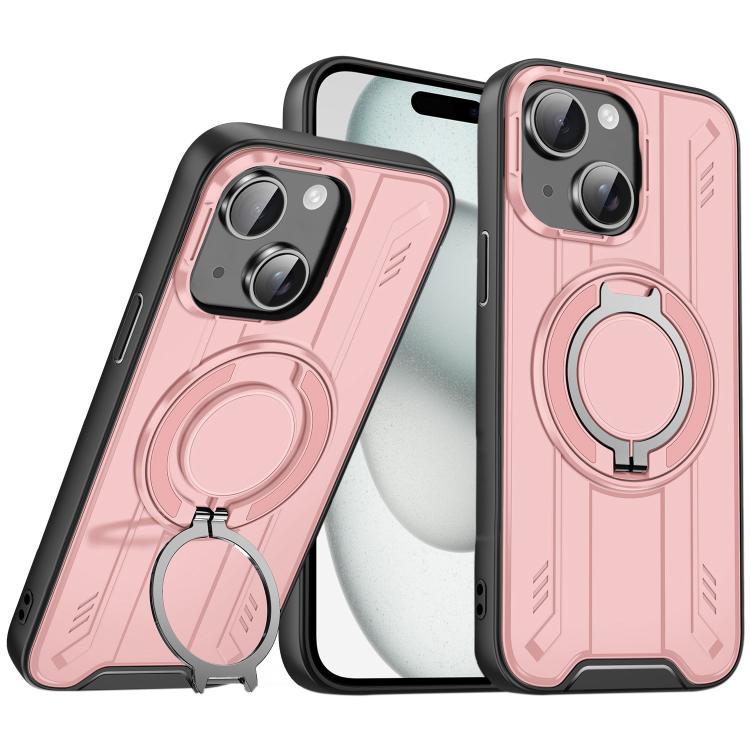 For iPhone 15 Plus Rotating Ring Holder Magnetic MagSafe Phone Case