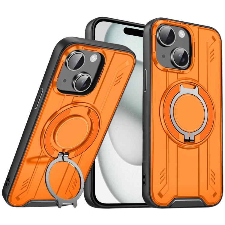 For iPhone 15 Plus Rotating Ring Holder Magnetic MagSafe Phone Case