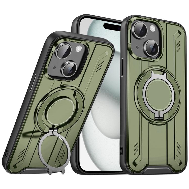 For iPhone 15 Plus Rotating Ring Holder Magnetic MagSafe Phone Case