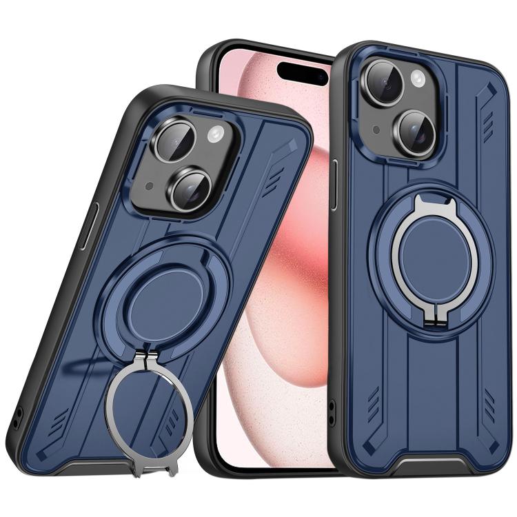 For iPhone 15 Rotating Ring Holder Magnetic MagSafe Phone Case