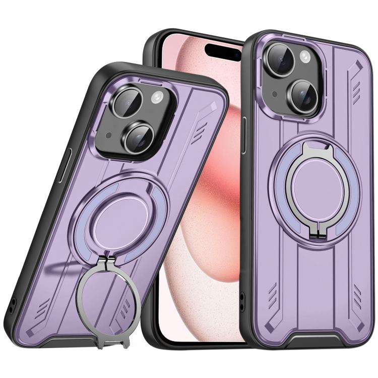 For iPhone 15 Rotating Ring Holder Magnetic MagSafe Phone Case