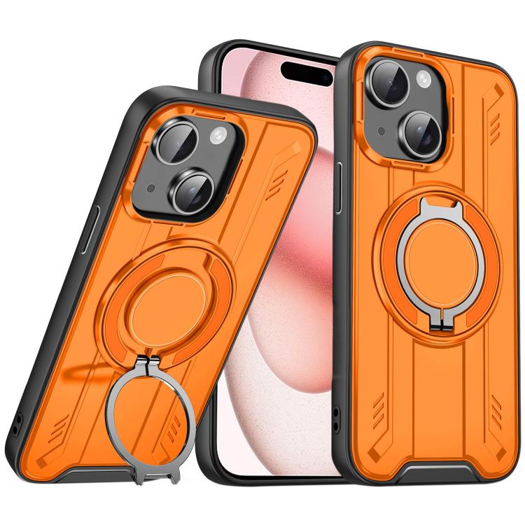 For iPhone 15 Rotating Ring Holder Magnetic MagSafe Phone Case