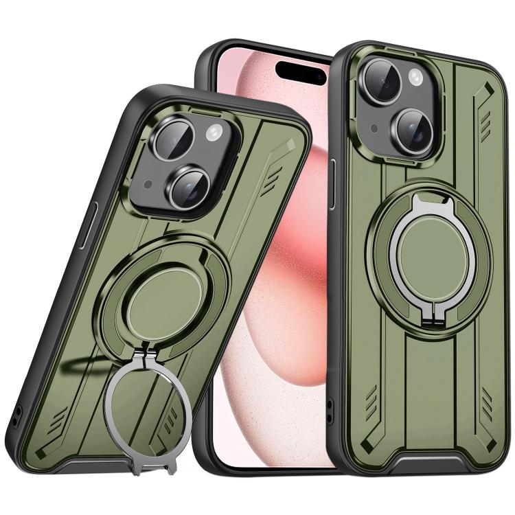 For iPhone 15 Rotating Ring Holder Magnetic MagSafe Phone Case