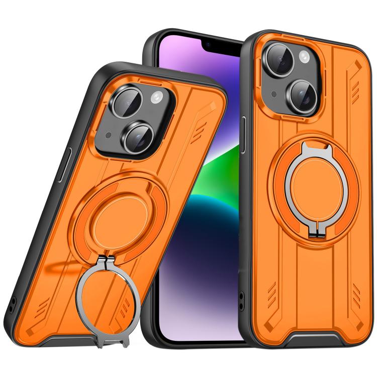For iPhone 14 Plus Rotating Ring Holder Magnetic MagSafe Phone Case