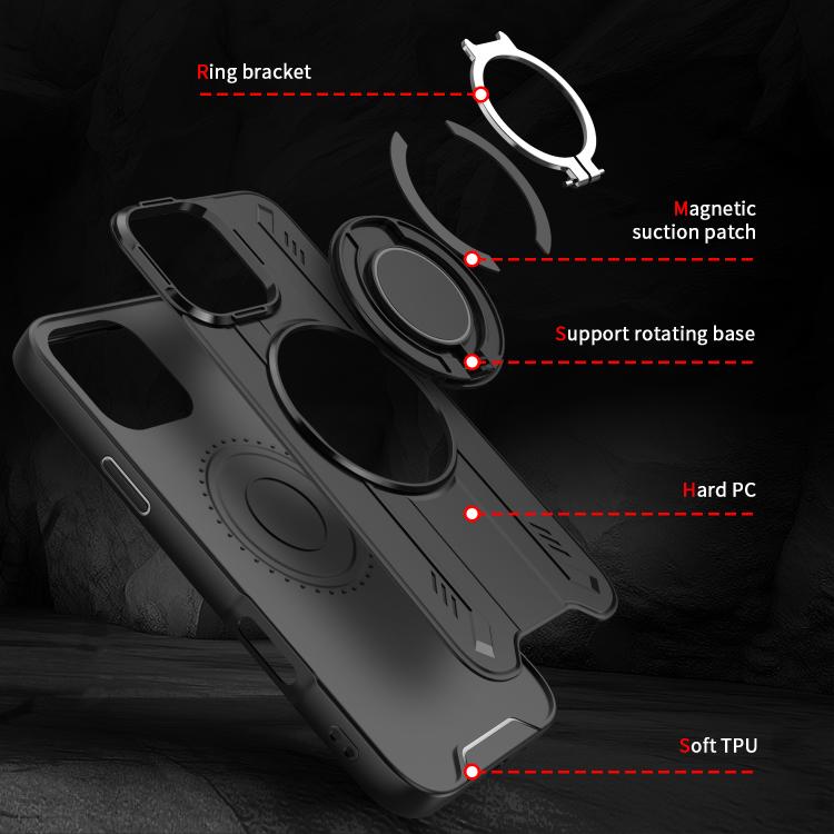 For iPhone 16 Plus Rotating Ring Holder Magnetic MagSafe Phone Case