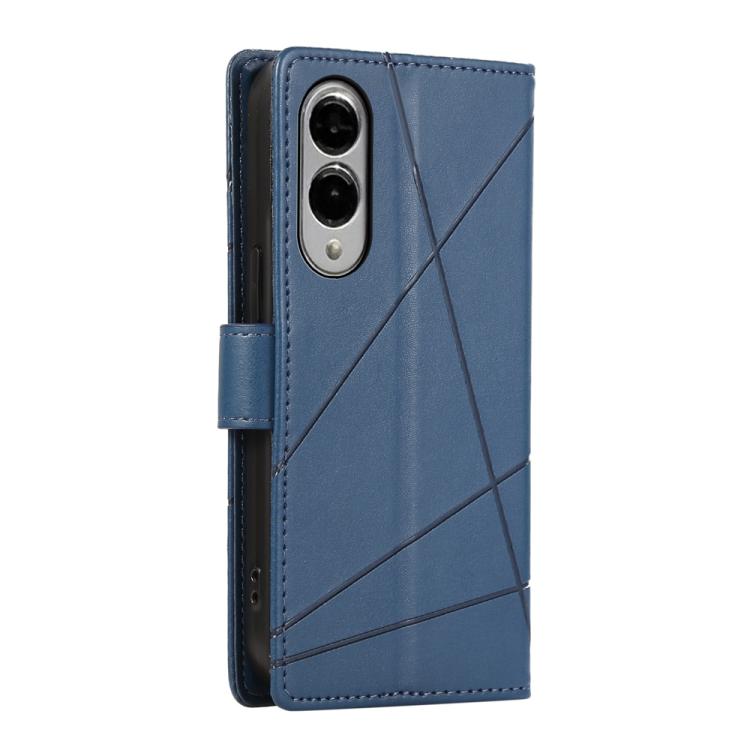 For Samsung Galaxy S25 Edge 5G PU Genuine Leather Texture Embossed Line Phone Case