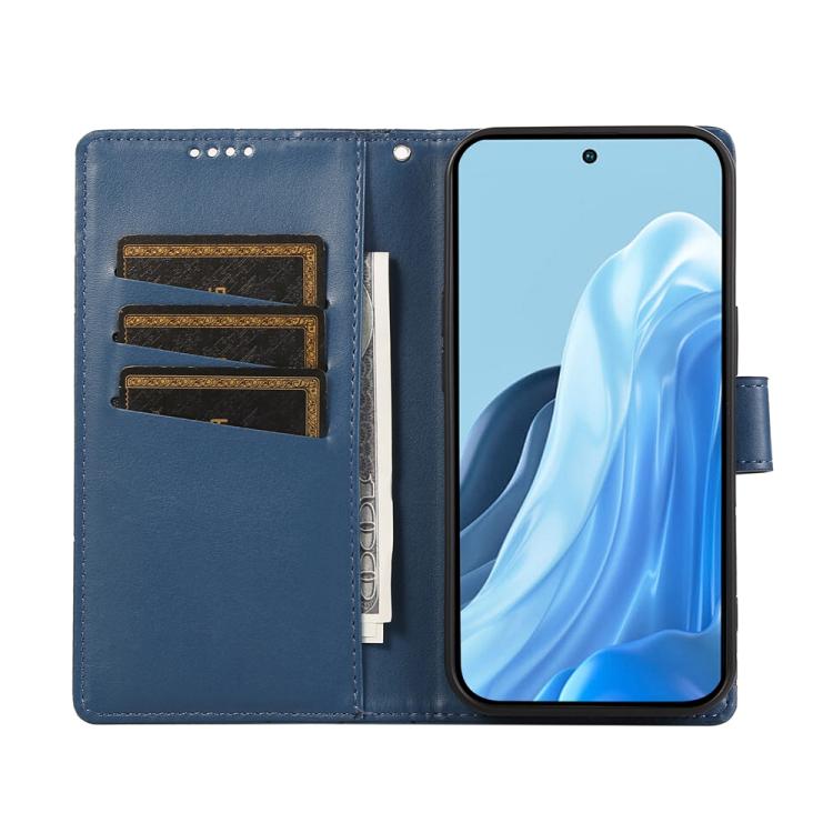 For Samsung Galaxy S25 Edge 5G PU Genuine Leather Texture Embossed Line Phone Case