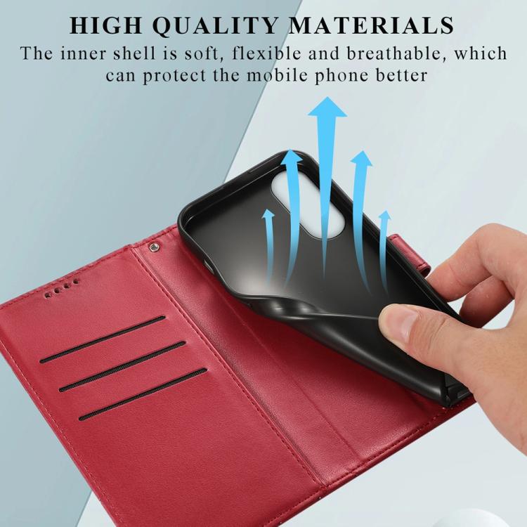 For Samsung Galaxy S25 Edge 5G PU Genuine Leather Texture Embossed Line Phone Case