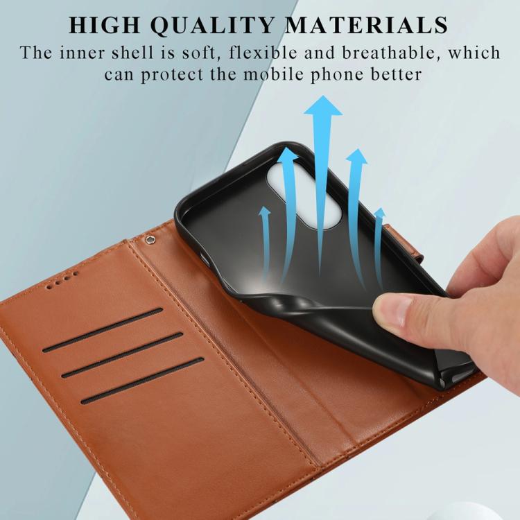 For Samsung Galaxy S25 Edge 5G PU Genuine Leather Texture Embossed Line Phone Case