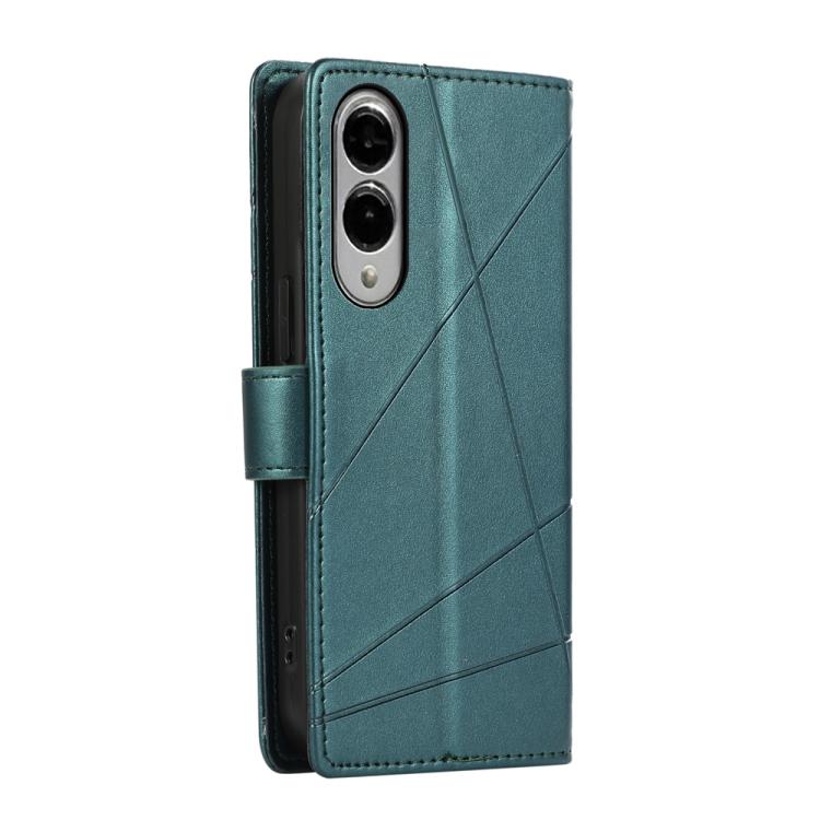 For Samsung Galaxy S25 Edge 5G PU Genuine Leather Texture Embossed Line Phone Case