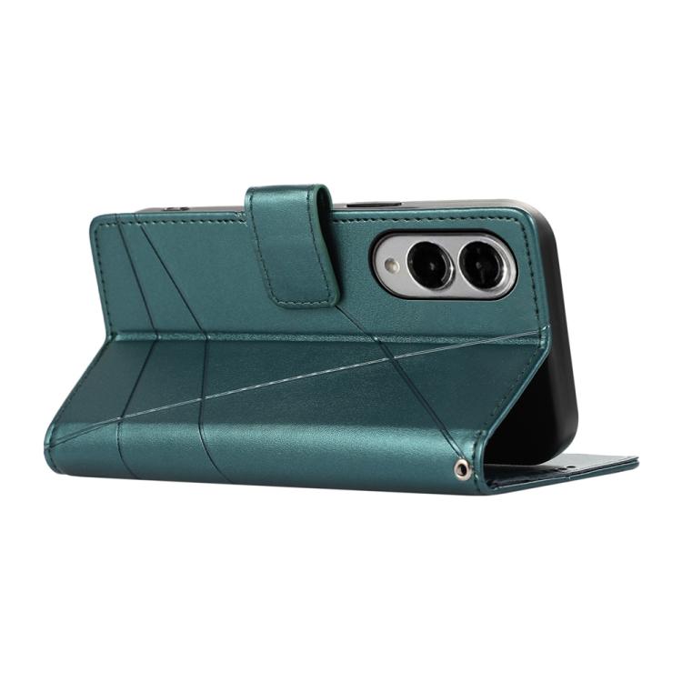 For Samsung Galaxy S25 Edge 5G PU Genuine Leather Texture Embossed Line Phone Case