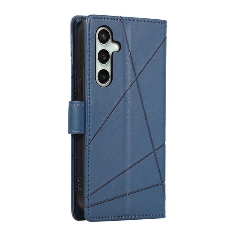For Samsung Galaxy S25 FE 5G PU Genuine Leather Texture Embossed Line Phone Case