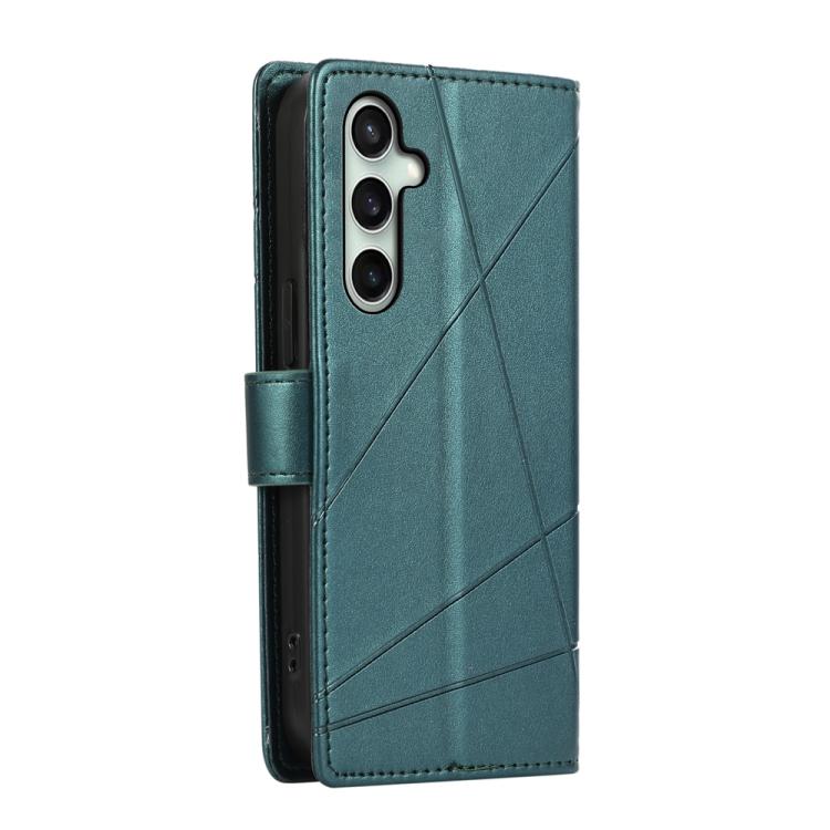 For Samsung Galaxy S25 FE 5G PU Genuine Leather Texture Embossed Line Phone Case