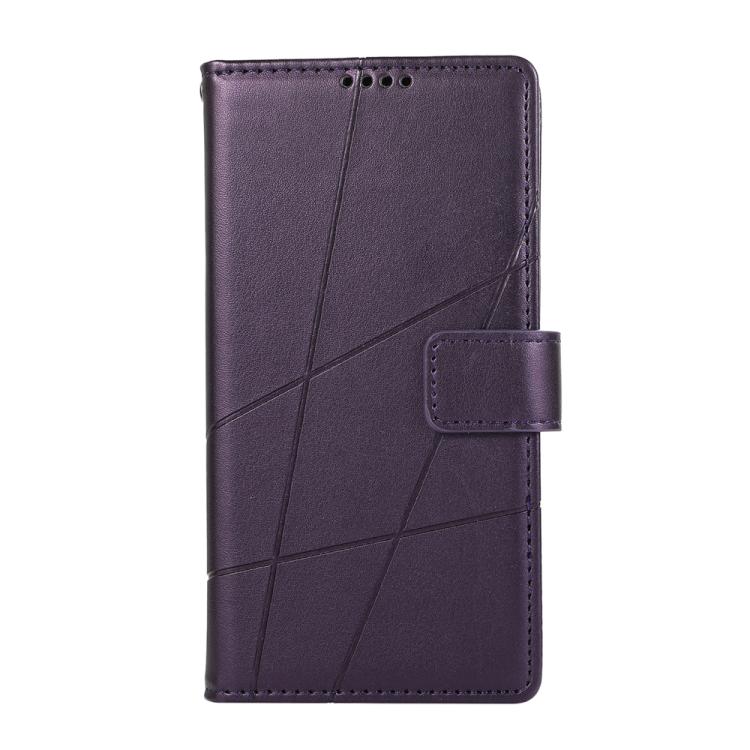 For Samsung Galaxy S25 FE 5G PU Genuine Leather Texture Embossed Line Phone Case