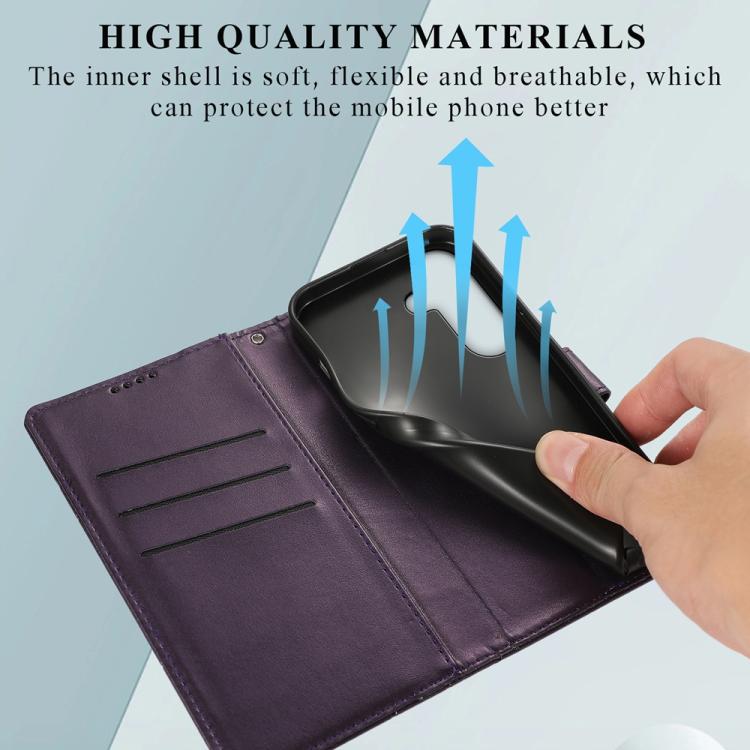 For Samsung Galaxy S26 5G PU Genuine Leather Texture Embossed Line Phone Case