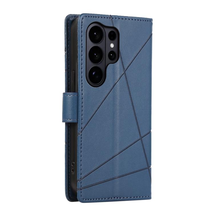 For Samsung Galaxy S26 Ultra 5G PU Genuine Leather Texture Embossed Line Phone Case