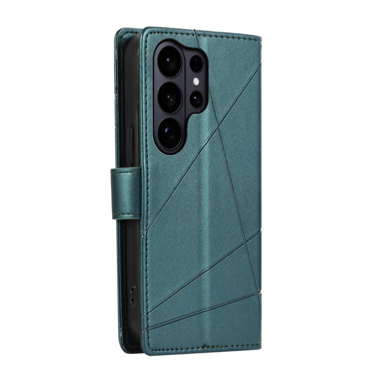 For Samsung Galaxy S26 Ultra 5G PU Genuine Leather Texture Embossed Line Phone Case