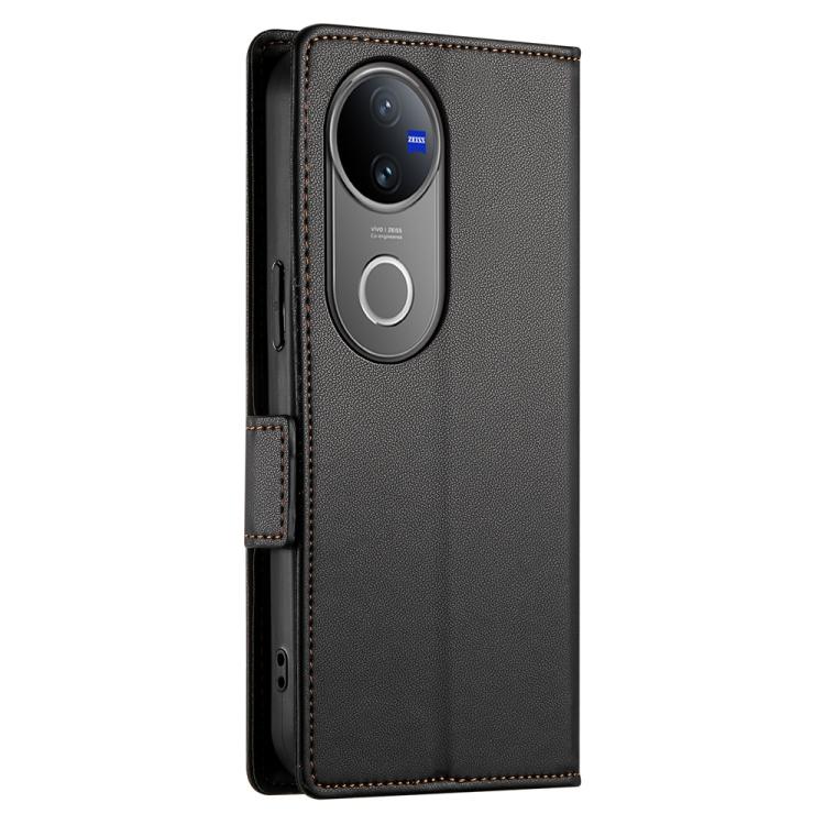 For vivo V50 Side Buckle Magnetic Frosted Leather Phone Case