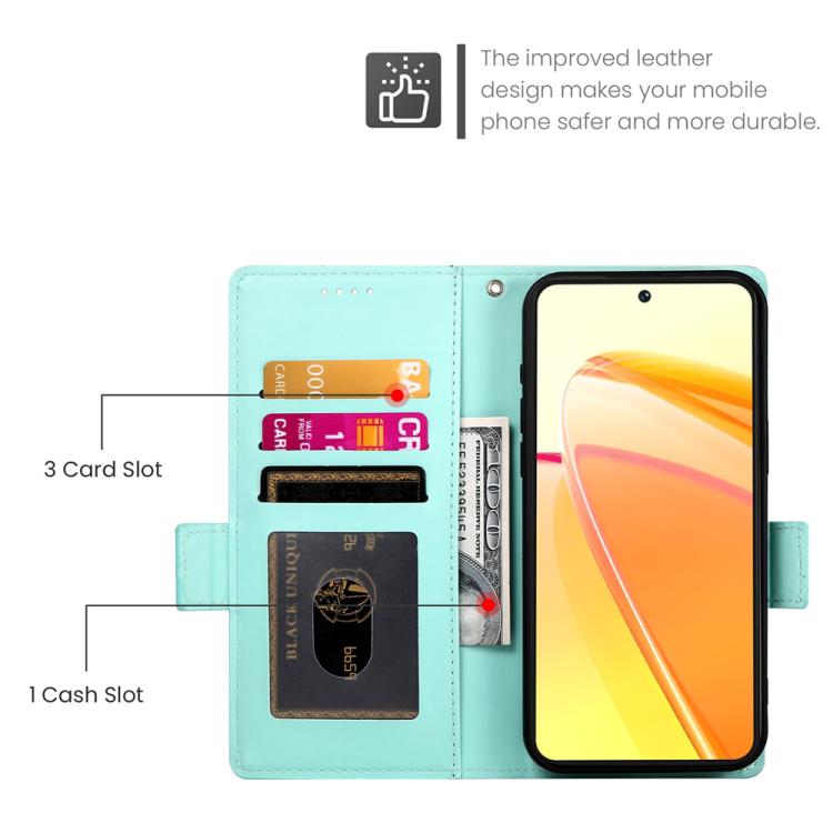 For vivo V50 Side Buckle Magnetic Frosted Leather Phone Case
