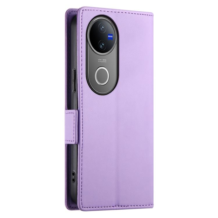 For vivo V50 Side Buckle Magnetic Frosted Leather Phone Case