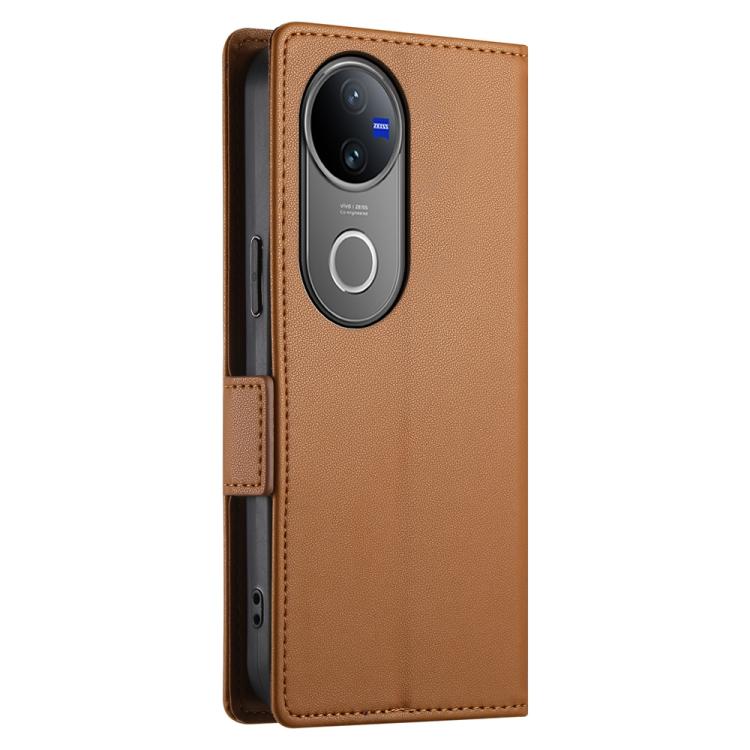 For vivo V50 Side Buckle Magnetic Frosted Leather Phone Case