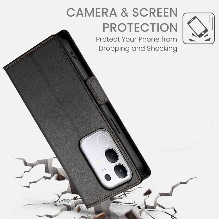 For vivo Y29s 5G / Y04 4G Side Buckle Magnetic Frosted Leather Phone Case