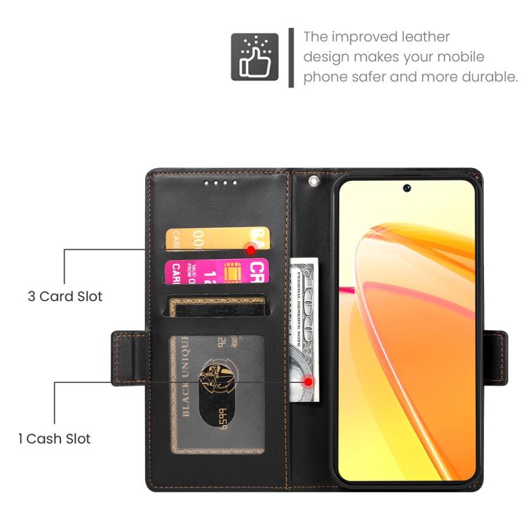 For vivo Y29 4G Side Buckle Magnetic Frosted Leather Phone Case