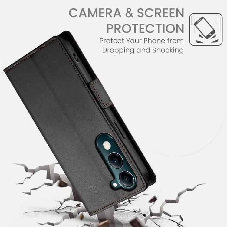 For vivo Y29 4G Side Buckle Magnetic Frosted Leather Phone Case