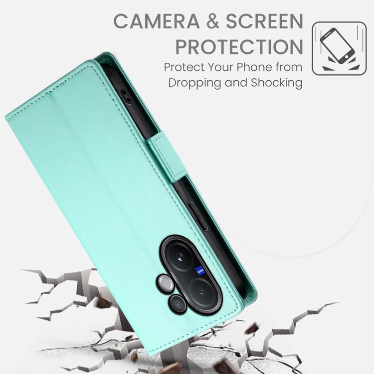 For vivo V60 5G Side Buckle Magnetic Frosted Leather Phone Case