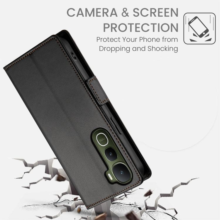 For vivo Y400 5G Side Buckle Magnetic Frosted Leather Phone Case