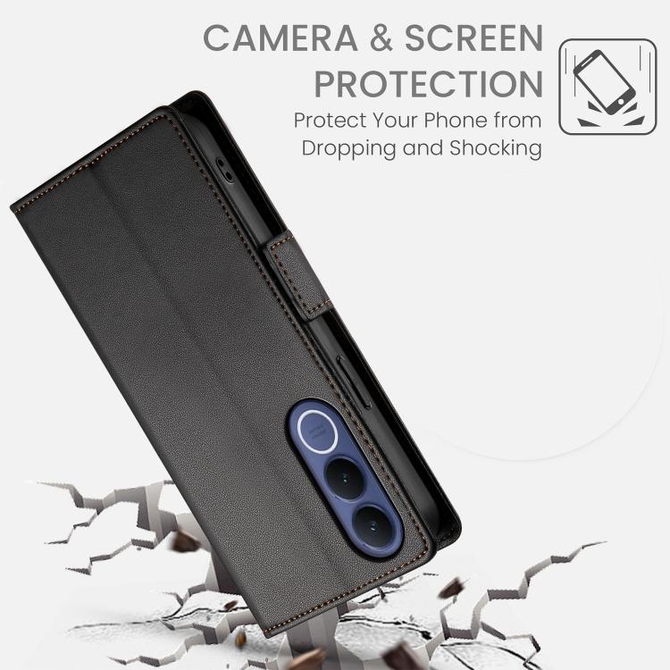 For vivo V70 FE 5G Side Buckle Magnetic Frosted Leather Phone Case
