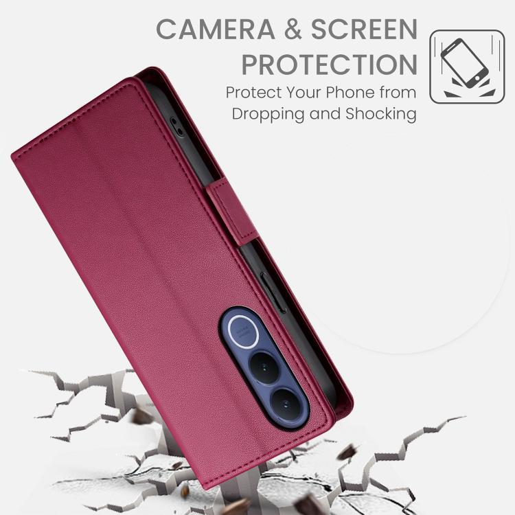 For vivo V70 FE 5G Side Buckle Magnetic Frosted Leather Phone Case