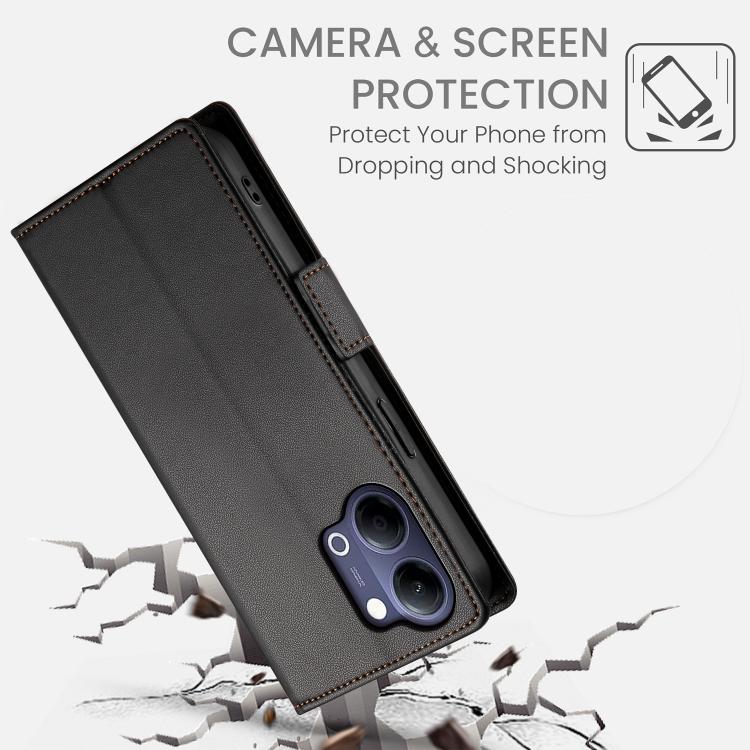 For vivo Y21 5G 2026 / Y05 4G Side Buckle Magnetic Frosted Leather Phone Case