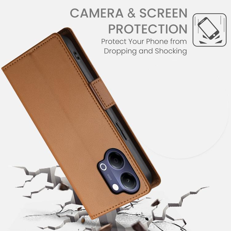 For vivo Y21 5G 2026 / Y05 4G Side Buckle Magnetic Frosted Leather Phone Case