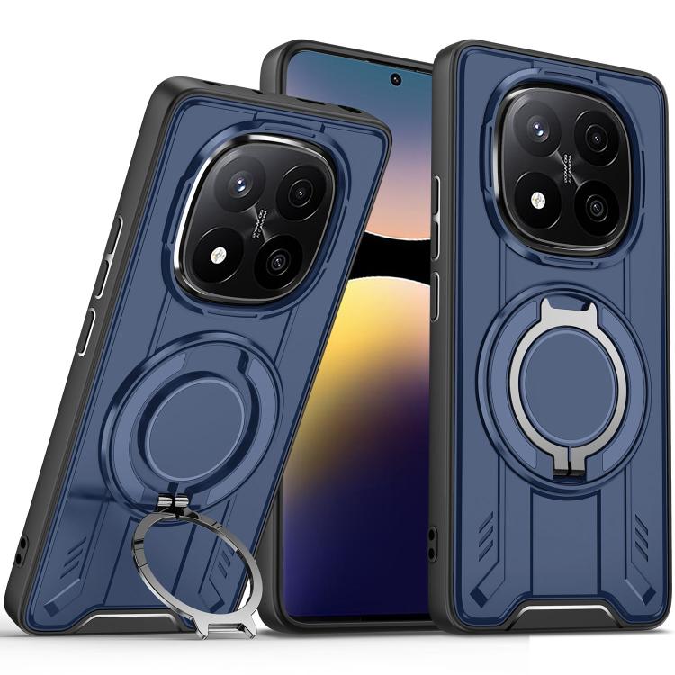 For Redmi Note 14 Pro 4G Rotating Ring Holder Magnetic MagSafe Phone Case