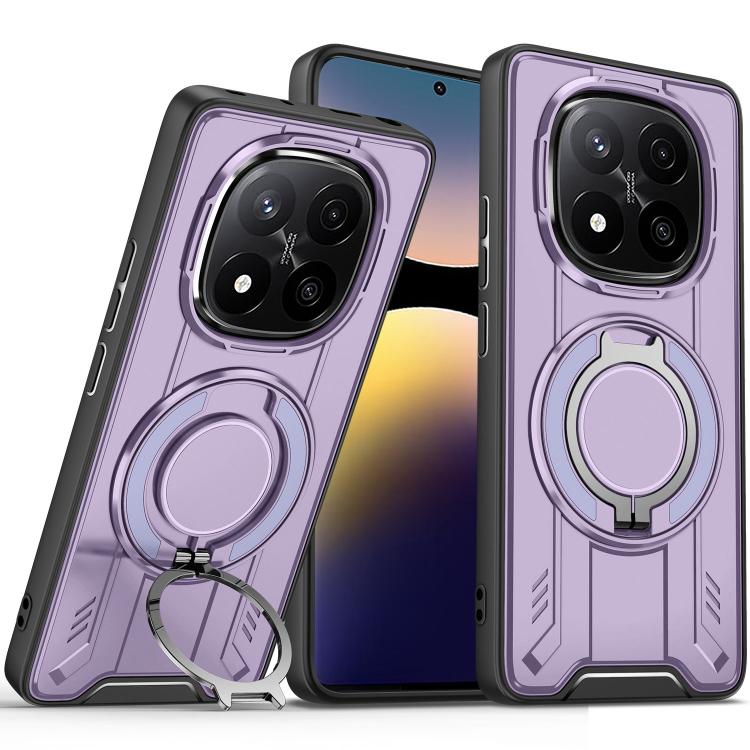 For Redmi Note 14 Pro 4G Rotating Ring Holder Magnetic MagSafe Phone Case