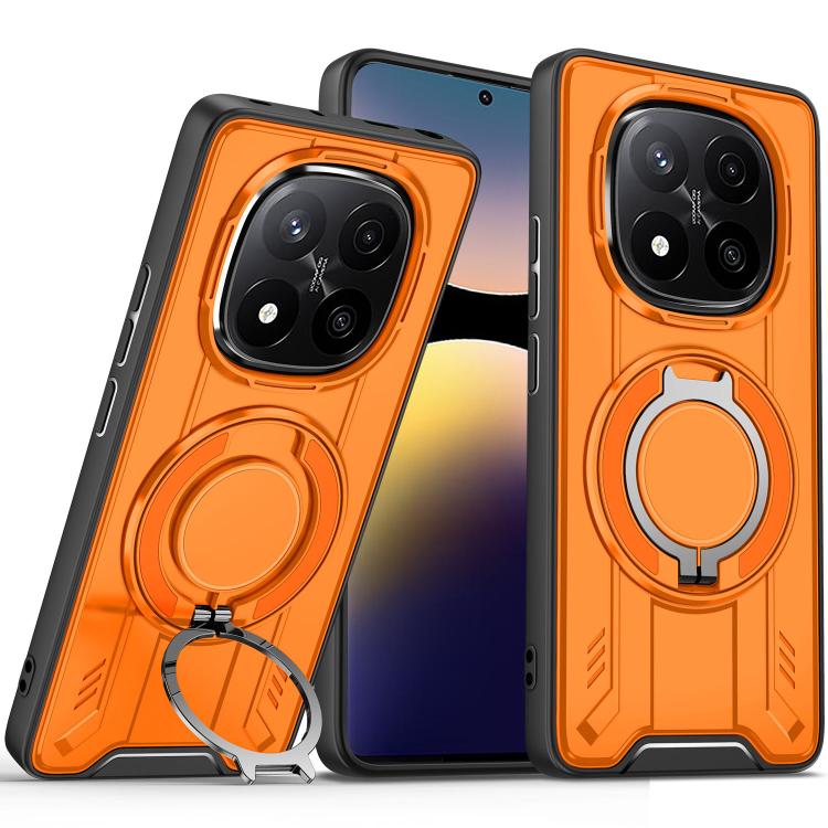For Redmi Note 14 Pro 4G Rotating Ring Holder Magnetic MagSafe Phone Case