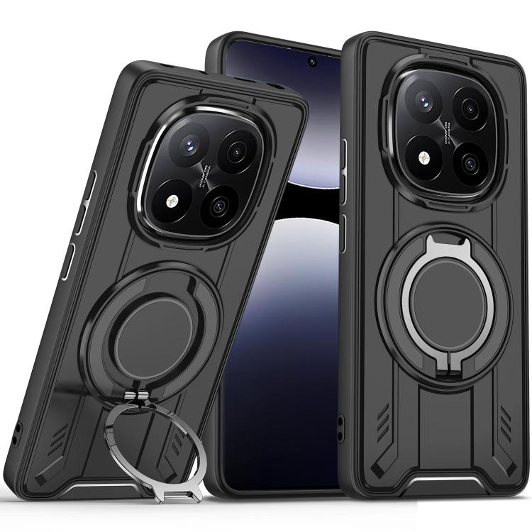 For Redmi Note 14 Pro 5G Rotating Ring Holder Magnetic MagSafe Phone Case