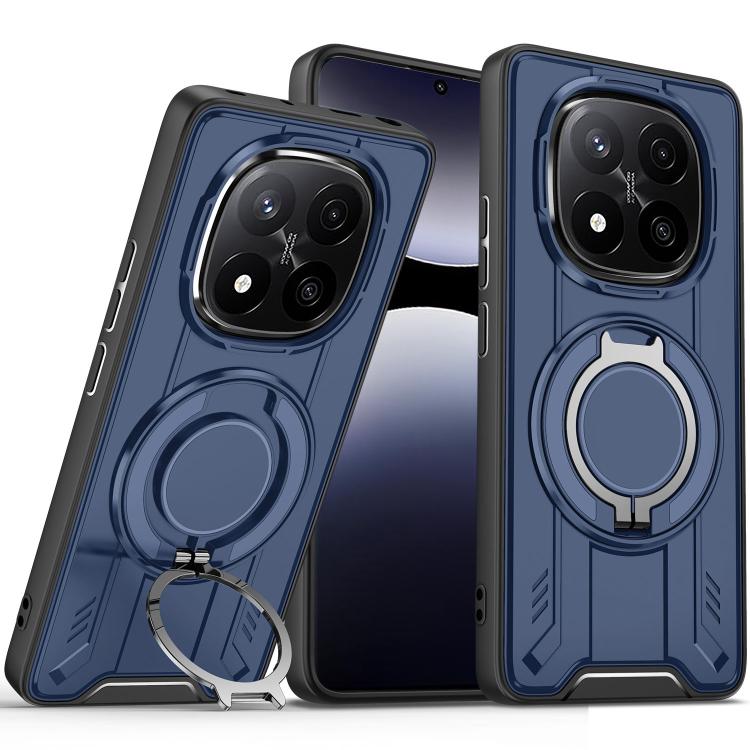 For Redmi Note 14 Pro 5G Rotating Ring Holder Magnetic MagSafe Phone Case