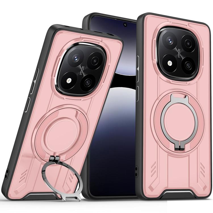 For Redmi Note 14 Pro 5G Rotating Ring Holder Magnetic MagSafe Phone Case