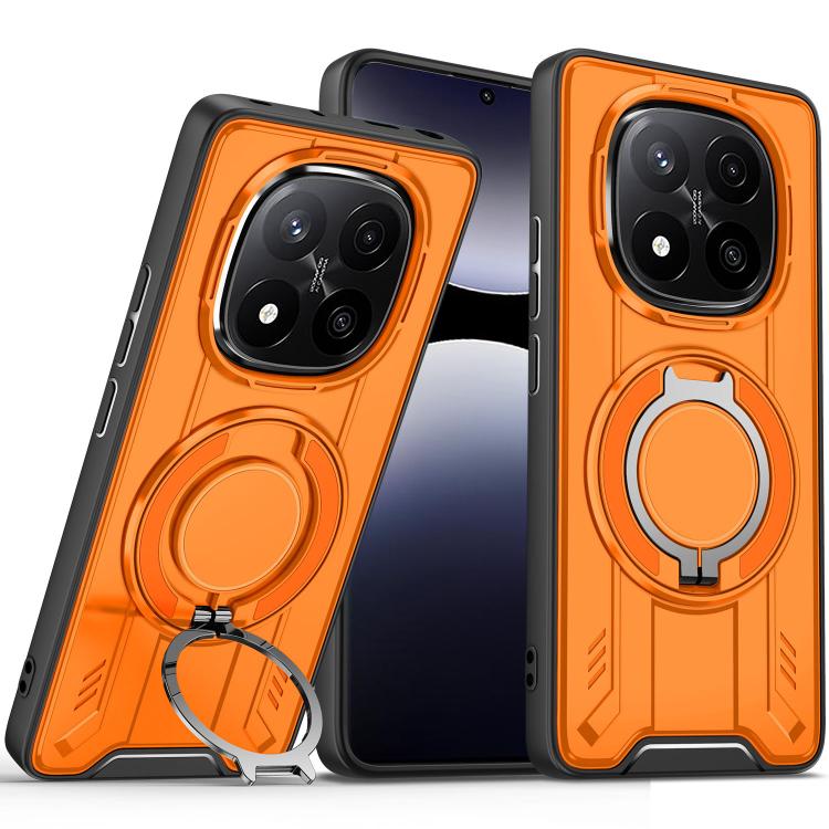 For Redmi Note 14 Pro 5G Rotating Ring Holder Magnetic MagSafe Phone Case