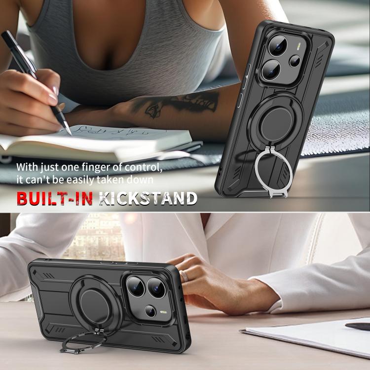 For Redmi Note 13 4G Rotating Ring Holder Magnetic MagSafe Phone Case