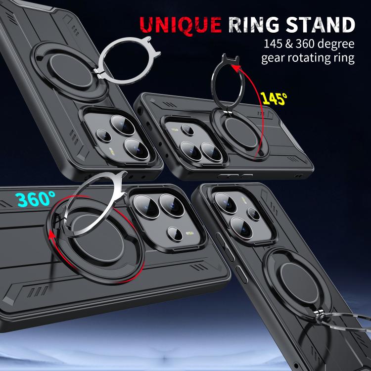For Redmi Note 14 Pro 4G Rotating Ring Holder Magnetic MagSafe Phone Case