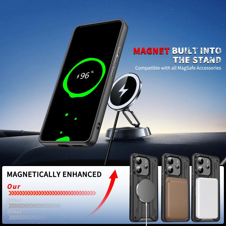 For Redmi Note 13 4G Rotating Ring Holder Magnetic MagSafe Phone Case