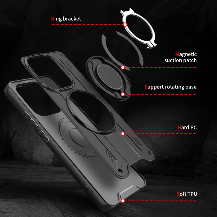 For Redmi Note 13 4G Rotating Ring Holder Magnetic MagSafe Phone Case