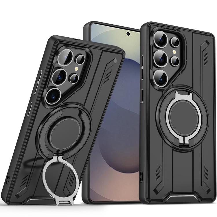For Samsung Galaxy S25 Ultra 5G Rotating Ring Holder Magnetic MagSafe Phone Case