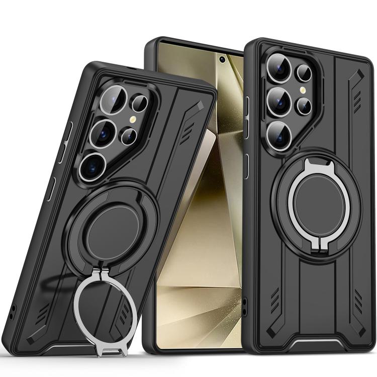 For Samsung Galaxy S24 Ultra 5G Rotating Ring Holder Magnetic MagSafe Phone Case