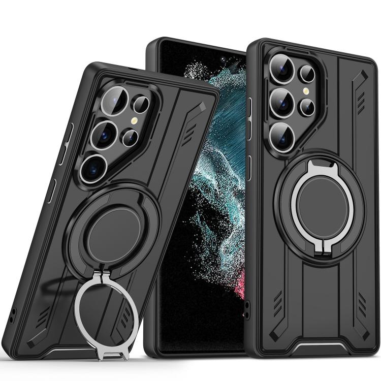 For Samsung Galaxy S22 Ultra 5G Rotating Ring Holder Magnetic MagSafe Phone Case