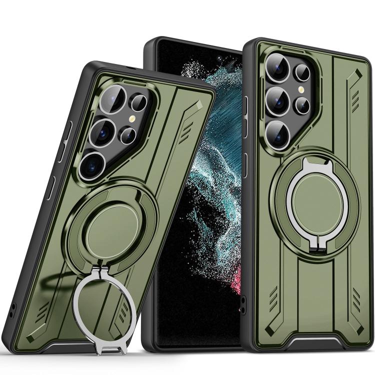 For Samsung Galaxy S22 Ultra 5G Rotating Ring Holder Magnetic MagSafe Phone Case