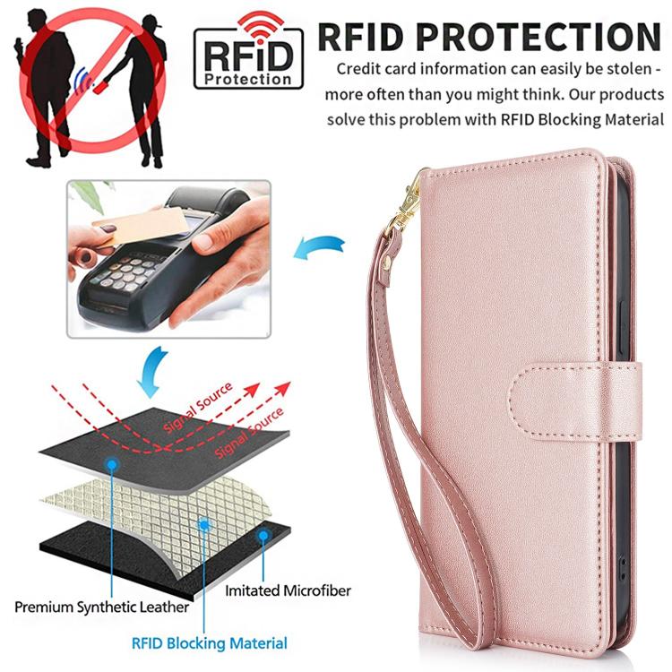 For Samsung Galaxy S25 Ultra 5G Multi-Card Wallet RFID Leather Phone Case